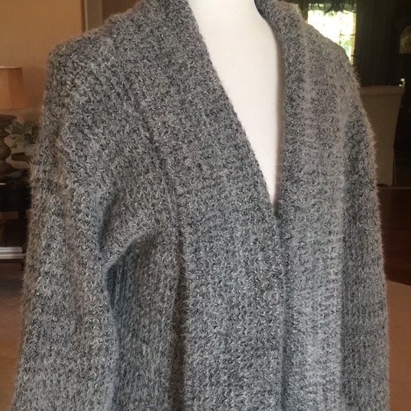 POL Mohair Waffle Cardigan- Gray - Picture 5 of 13
